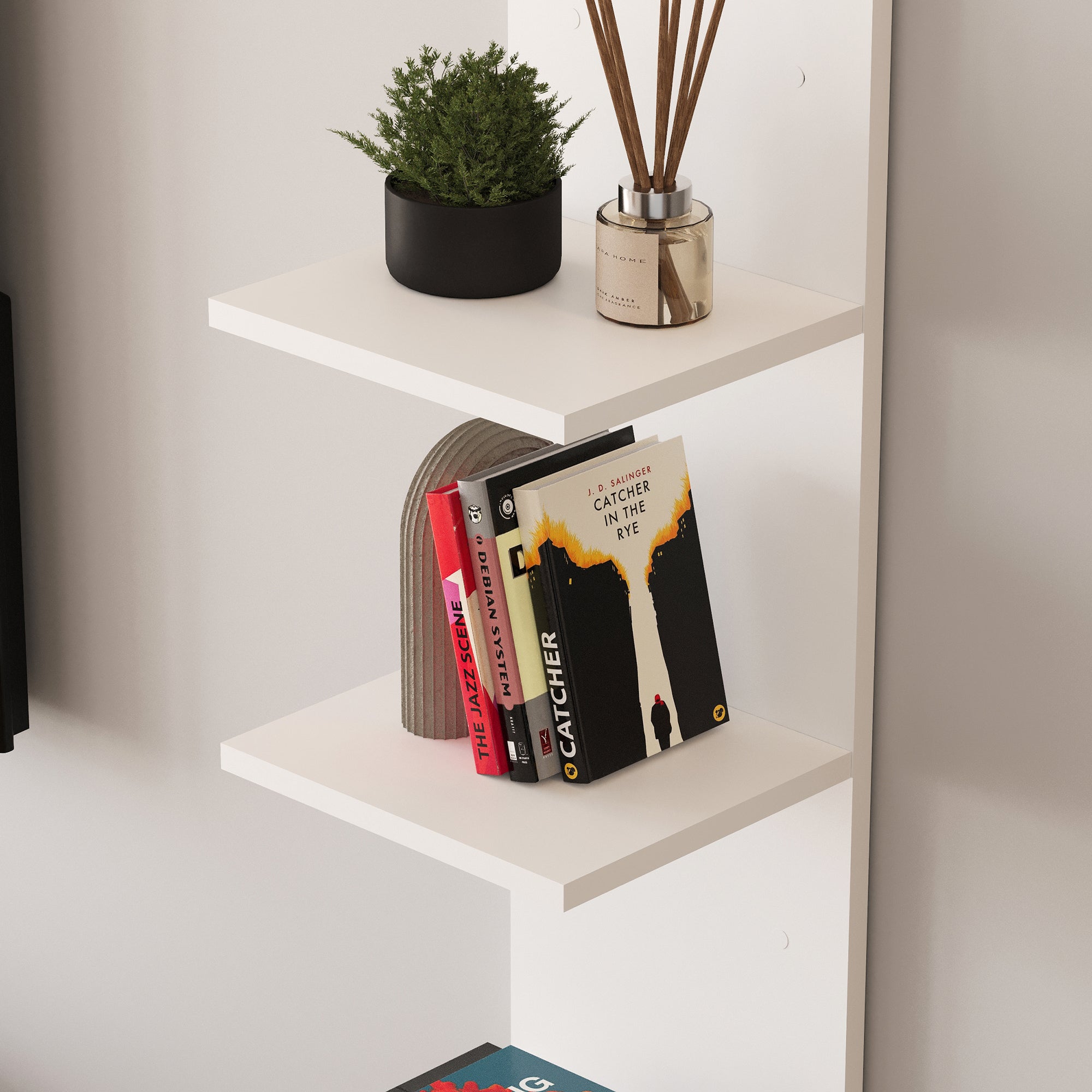 Mensola da Parete Surahammar Libreria Scaffale a Muro con 4 Ripiani - Bianco [en.casa]