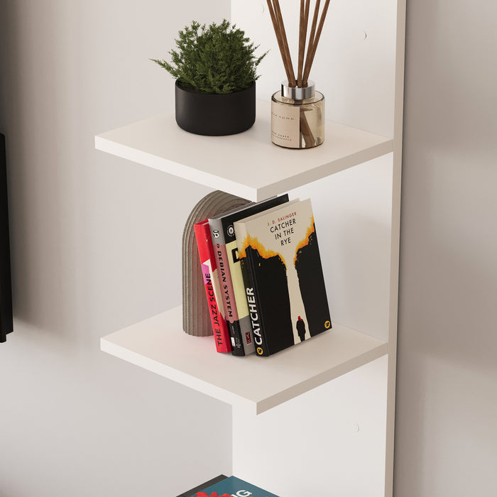 Mensola da Parete Surahammar Libreria Scaffale a Muro con 4 Ripiani - Bianco [en.casa]