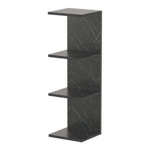 Mensola da Parete Surahammar Libreria Scaffale a Muro con 4 Ripiani - Effetto Marmo Nero [en.casa]