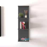 Mensola da Parete Surahammar Libreria Scaffale a Muro con 4 Ripiani - Nero [en.casa]