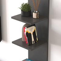 Mensola da Parete Surahammar Libreria Scaffale a Muro con 4 Ripiani - Nero [en.casa]