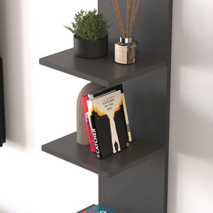 Mensola da Parete Surahammar Libreria Scaffale a Muro con 4 Ripiani - Nero [en.casa]