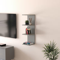 Mensola da Parete Surahammar Libreria Scaffale a Muro con 4 Ripiani - Grigio [en.casa]