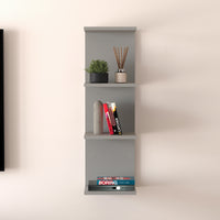 Mensola da Parete Surahammar Libreria Scaffale a Muro con 4 Ripiani - Grigio [en.casa]