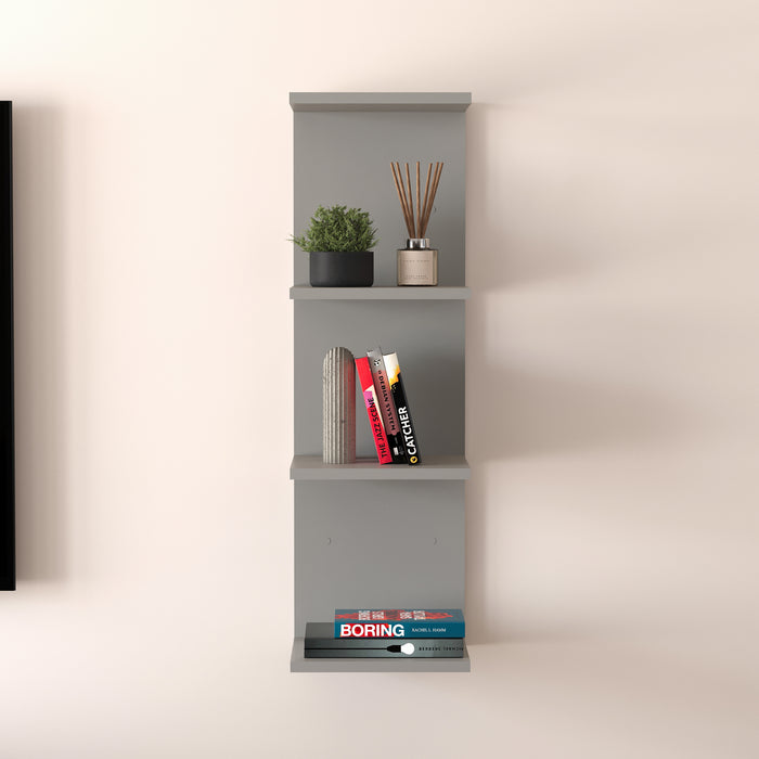 Mensola da Parete Surahammar Libreria Scaffale a Muro con 4 Ripiani - Grigio [en.casa]