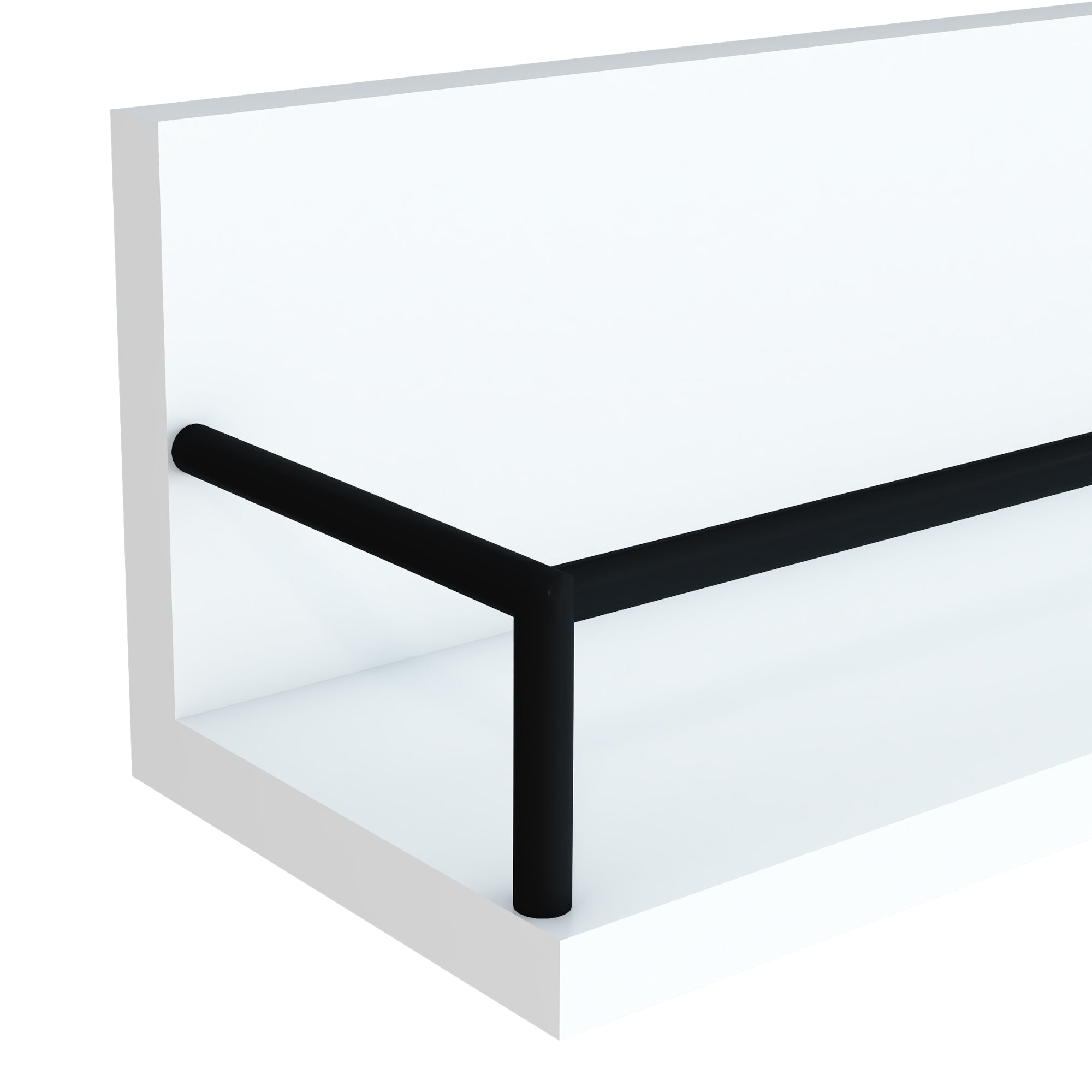 Set Grue di 2 Mensole da Parete in Larghezze Diverse - Bianco / Nero [en.casa]