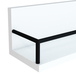 Set Grue di 2 Mensole da Parete in Larghezze Diverse - Bianco / Nero [en.casa]