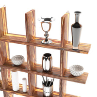 Scaffale da Parete Orimattila con 12 Scomparti 62 x 62 x 9 cm Legno di Pino Tinto [en.casa]