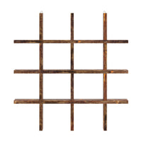 Scaffale da Parete Orimattila con 12 Scomparti 62 x 62 x 9 cm Legno di Pino Tinto [en.casa]