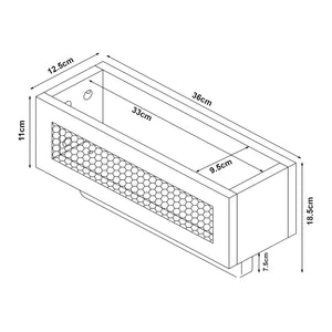 Mensola da Parete Tervola in Bambù con Asta Portasciugamani - Nero / Naturale [en.casa]
