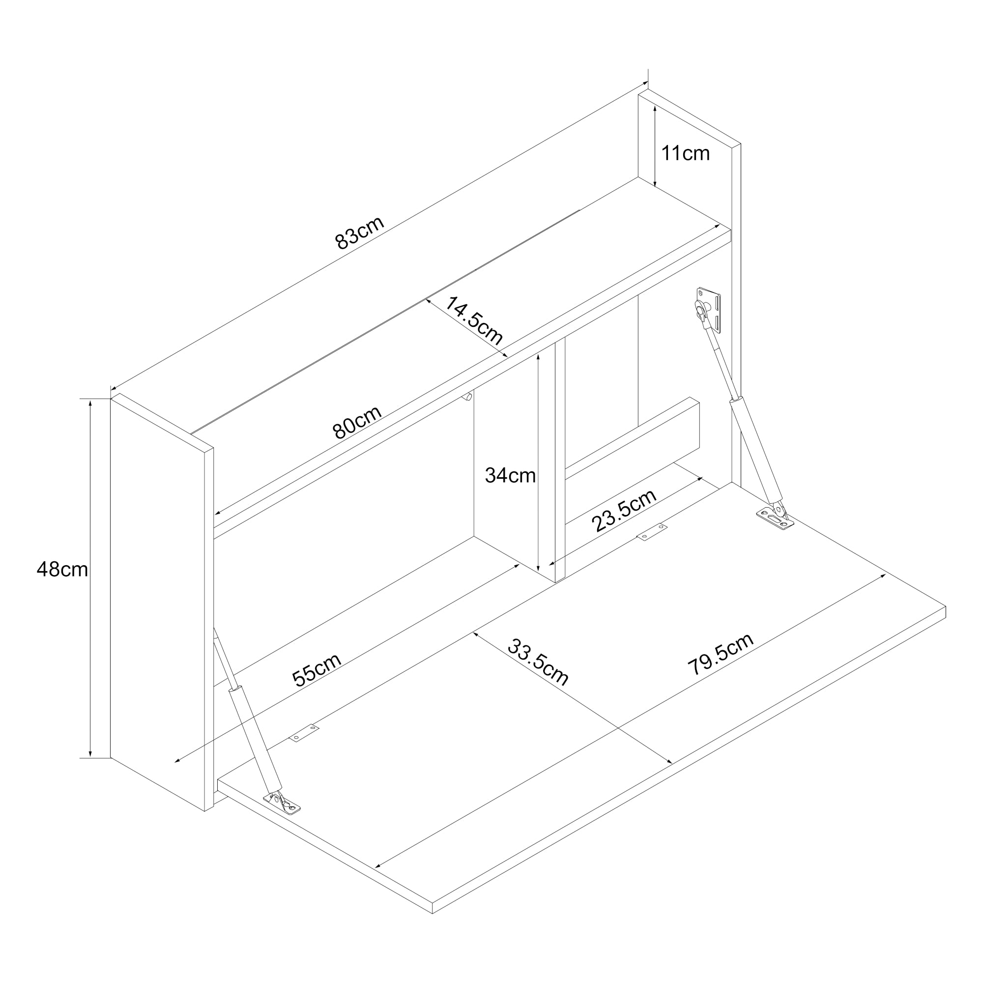 Scrivania Ribaltabile Rautalampi da Parete - Effetto Rovere [en.casa]