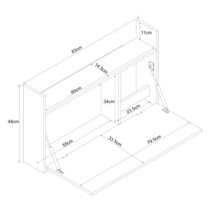 Scrivania Ribaltabile Rautalampi da Parete - Effetto Rovere [en.casa]