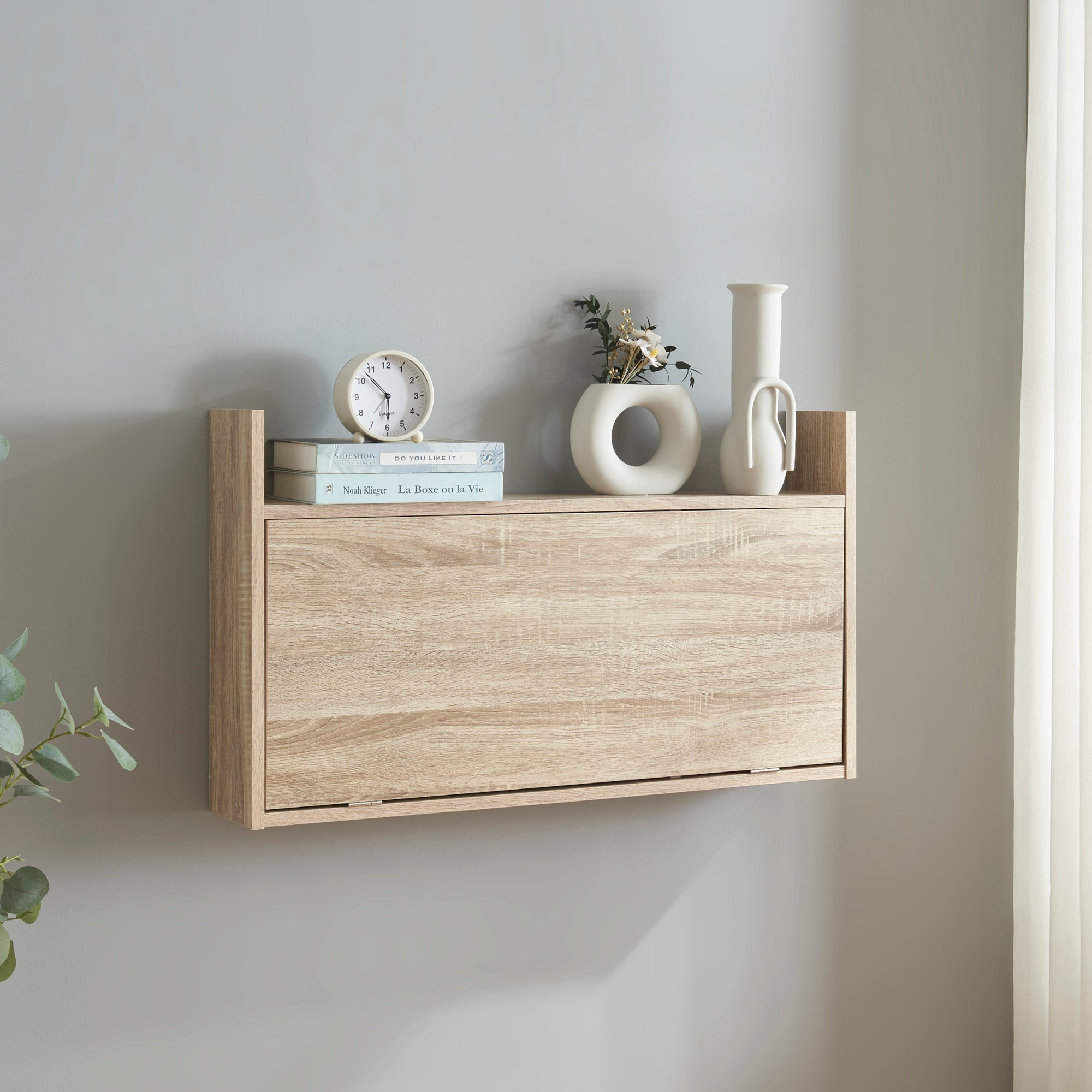 Scrivania Ribaltabile Rautalampi da Parete - Effetto Rovere [en.casa]