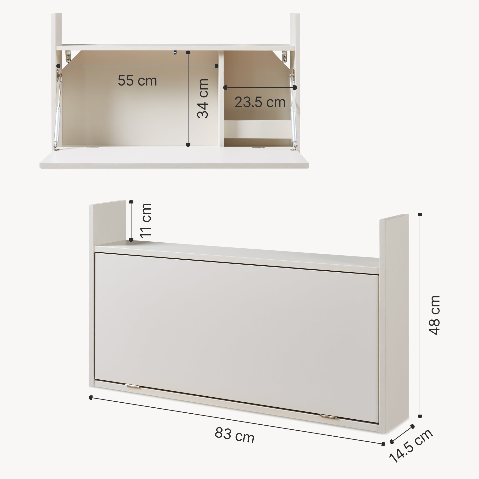 Scrivania Ribaltabile Rautalampi da Parete - Beige [en.casa]