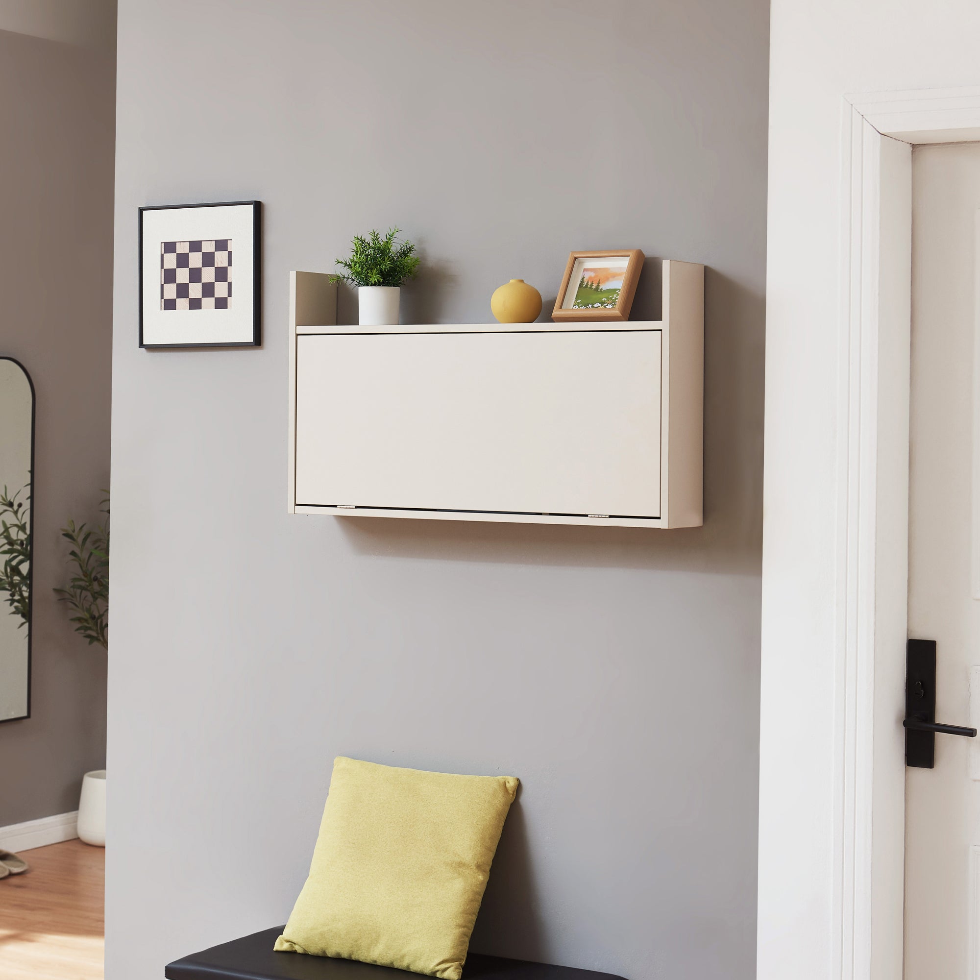 Scrivania Ribaltabile Rautalampi da Parete - Beige [en.casa]