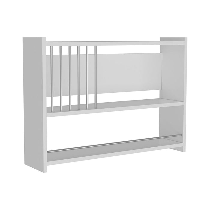 Mensola da parete a 3 livelli per cucina 60 x 84 x 20 cm bianco 03_0007030