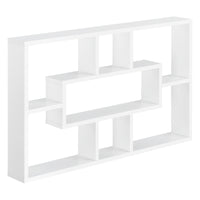 Mensola da Parete a Forma Rettangolare con 7 Scomparti 77 x 10 x 48 cm Scaffale Pensile con Ripiani Portaoggetti