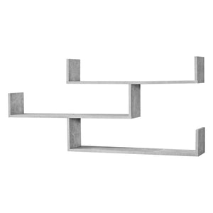 Mensola da Parete / da Muro con 3 Ripiani a Forma di U 119 x 18 x 55 cm Scaffale / Libreria / Consolle Pensile