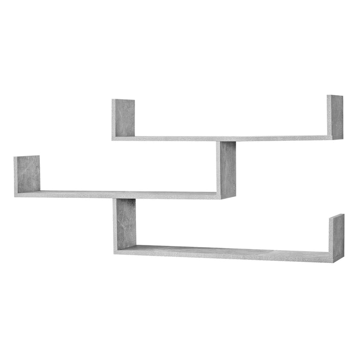 Mensola da Parete / da Muro con 3 Ripiani a Forma di U 119 x 18 x 55 cm Scaffale / Libreria / Consolle Pensile