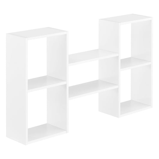 Pensile di design elegante ripiano sospeso 5 vani portaoggetti portata 20 kg melaminico 101 cm bianco opaco 03_0005846