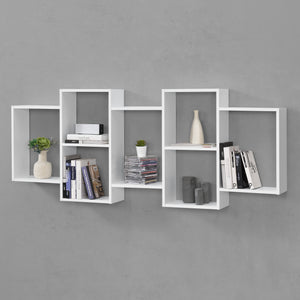 Mensola da Parete Jessheim a 7 Scomparti Portaoggetti - Bianco Opaco [en.casa]