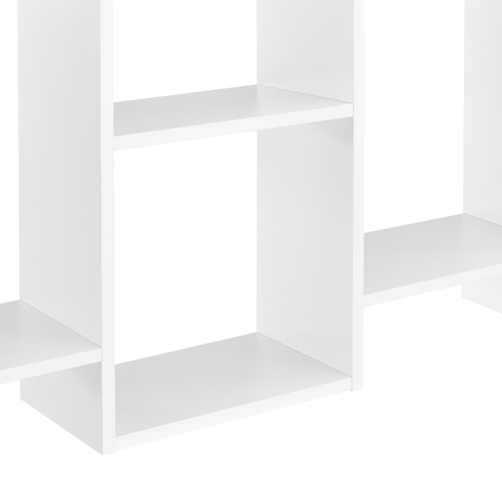 Elegante ripiano sospeso 7 vani portaoggetti portata 25 kg truciolare melaminico 161 x 18 x 65 cm laccato bianco opaco 03_0005847