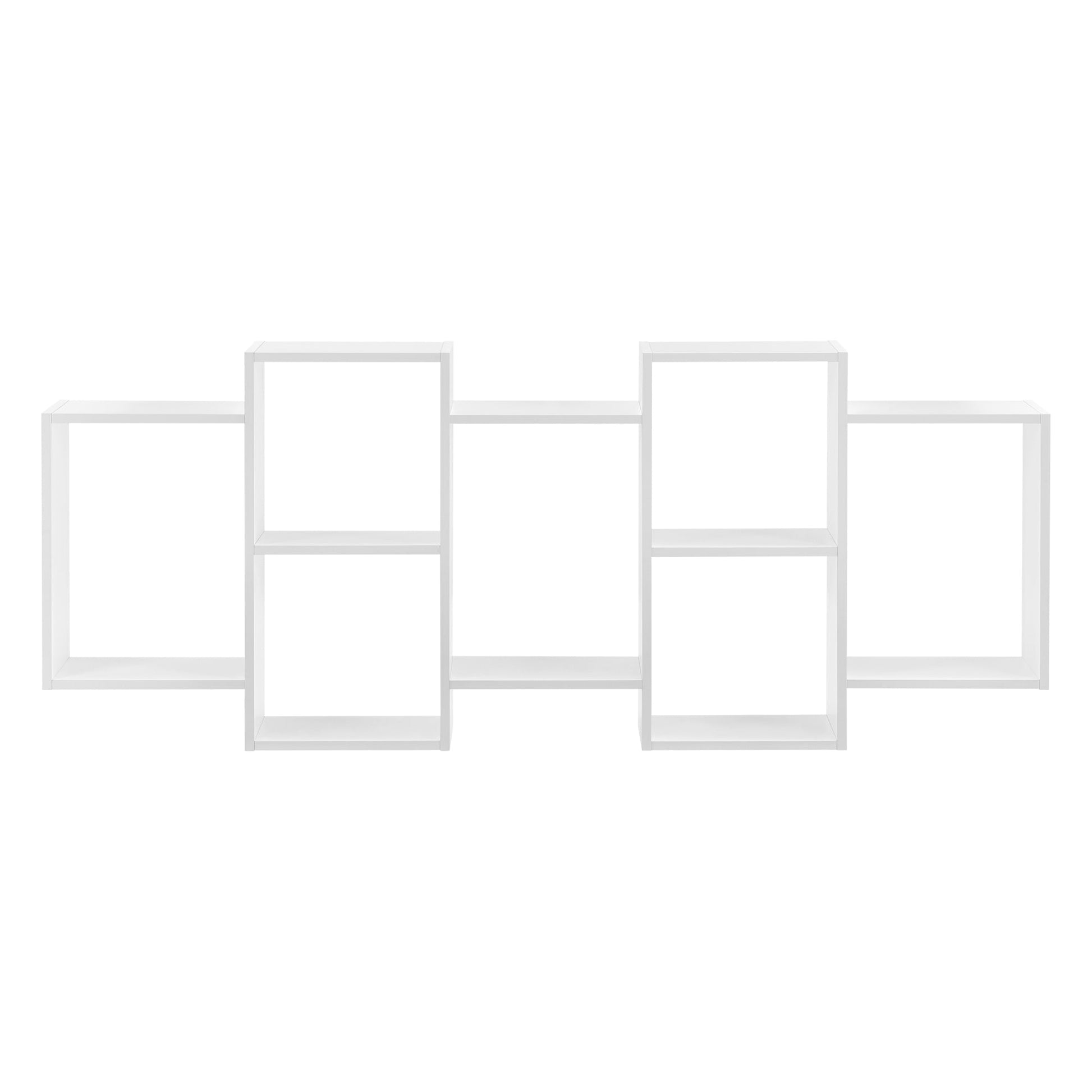 Elegante ripiano sospeso 7 vani portaoggetti portata 25 kg truciolare melaminico 161 x 18 x 65 cm laccato bianco opaco 03_0005847