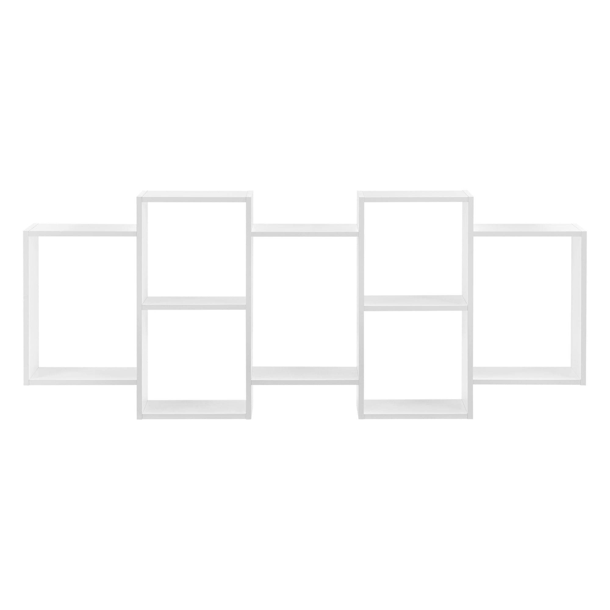 Elegante ripiano sospeso 7 vani portaoggetti portata 25 kg truciolare melaminico 161 x 18 x 65 cm laccato bianco opaco 03_0005847