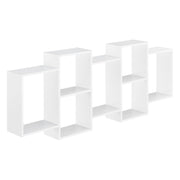 Elegante ripiano sospeso 7 vani portaoggetti portata 25 kg truciolare melaminico 161 x 18 x 65 cm laccato bianco opaco 03_0005847