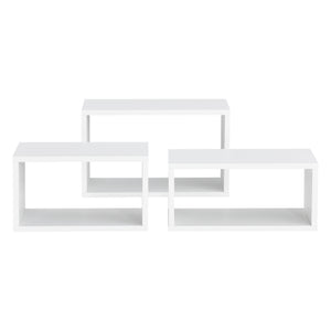 Set di 3 Mensole da Parete a Forma Rettangolare in Misure Diverse 3 Scaffali da Muro con 2 Ripiani Portaoggetti -