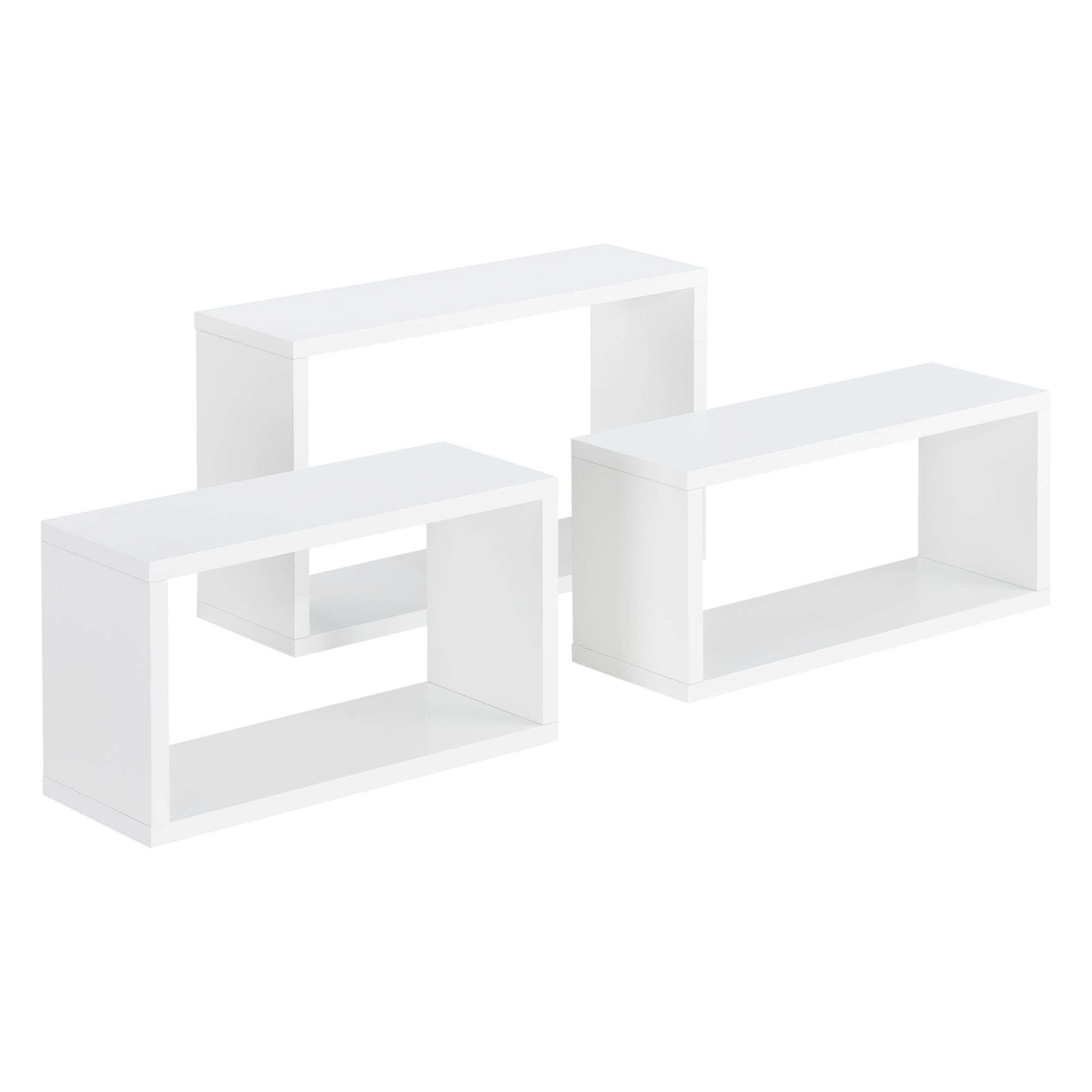 Set di 3 Mensole da Parete a Forma Rettangolare in Misure Diverse 3 Scaffali da Muro con 2 Ripiani Portaoggetti -