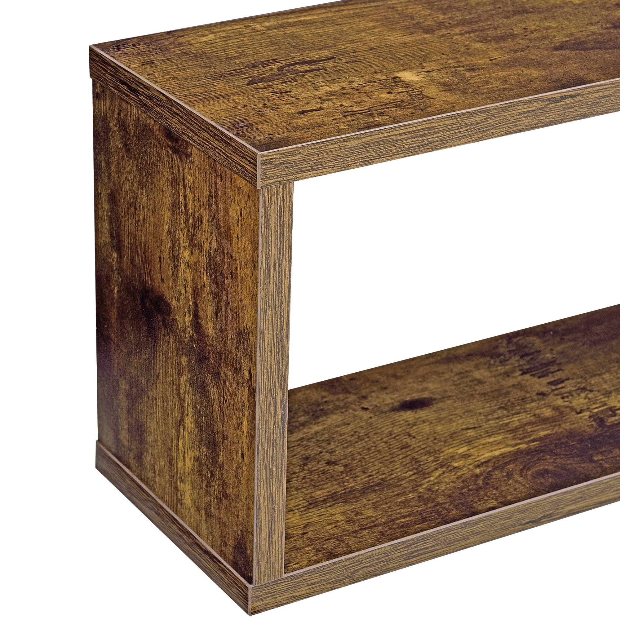 Set di 3 Mensole da Parete a Forma Rettangolare in Misure Diverse 3 Scaffali da Muro con 2 Ripiani Portaoggetti -