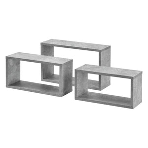 Set di 3 Mensole da Parete a Forma Rettangolare in Misure Diverse 3 Scaffali da Muro con 2 Ripiani Portaoggetti -