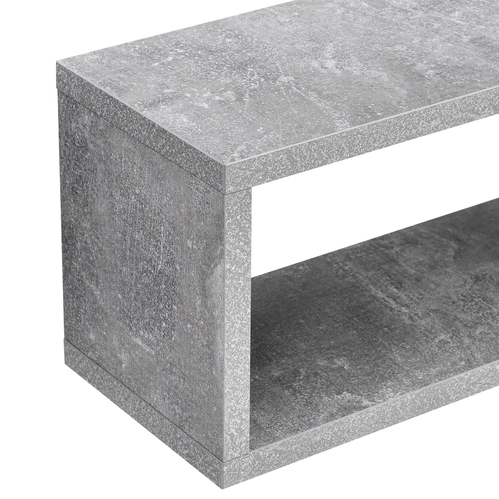 Set di 4 Mensole da Parete a Forma Rettangolare 59 x 14,5 x 17 cm 4 Scaffali da Muro con 2 Ripiani Portaoggetti -