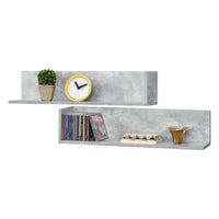 Set da 2 Mensole da Parete a Forma di L 75 x 16,5 x 16,5 cm 2 Consolle Pensili da Muro Libreria Portaoggetti - Effetto
