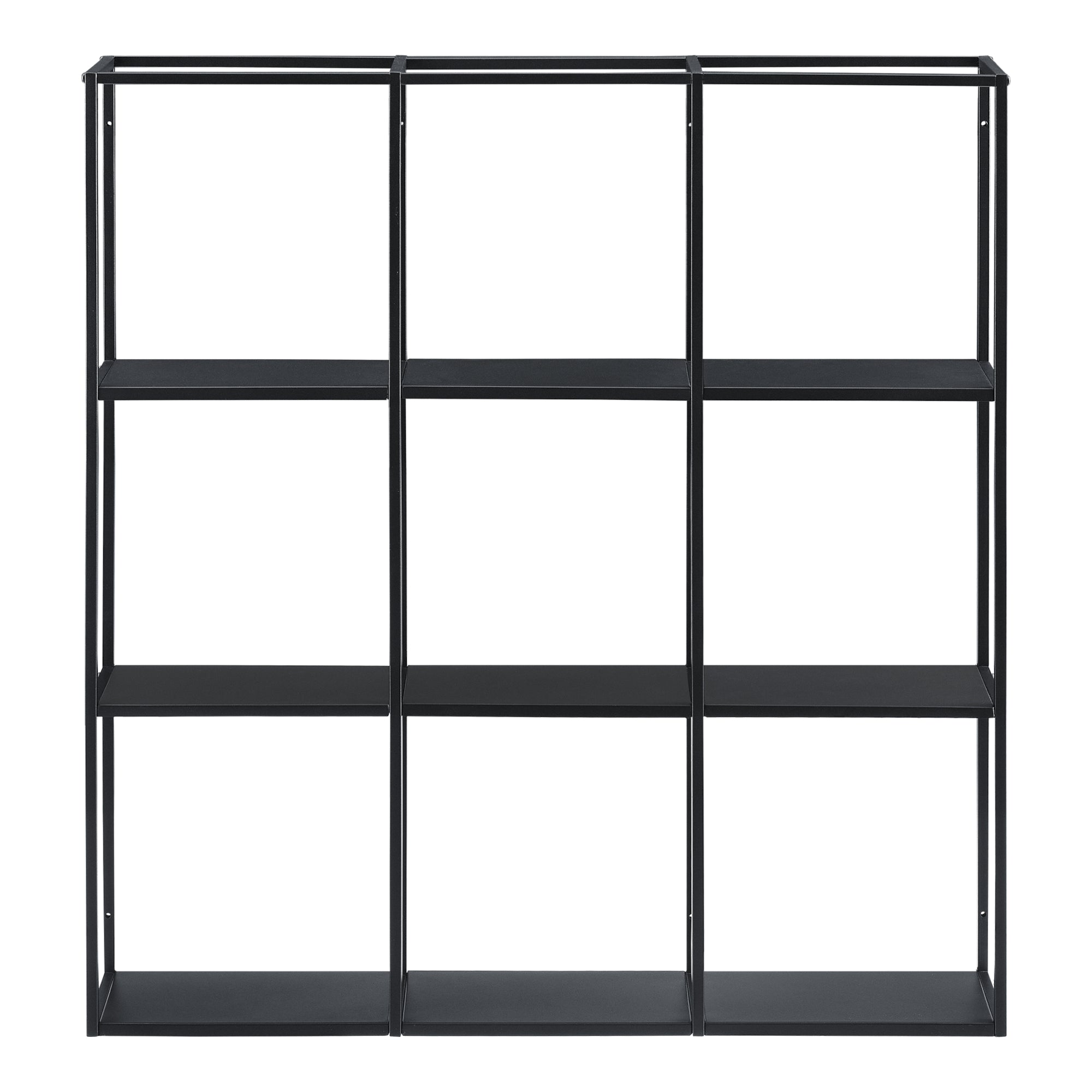 Scaffale da Parete Jelsa in Ferro Libreria Sospesa con 9 Scomparti 100x18x110 cm Nero [en.casa]
