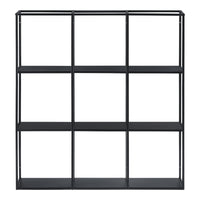 Scaffale da Parete Jelsa in Ferro Libreria Sospesa con 9 Scomparti 100x18x110 cm Nero [en.casa]