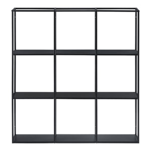 Scaffale da Parete Jelsa in Ferro Libreria Sospesa con 9 Scomparti 100x18x110 cm Nero [en.casa]