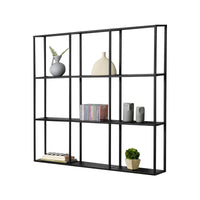 Scaffale da Parete Jelsa in Ferro Libreria Sospesa con 9 Scomparti 100x18x110 cm Nero [en.casa]