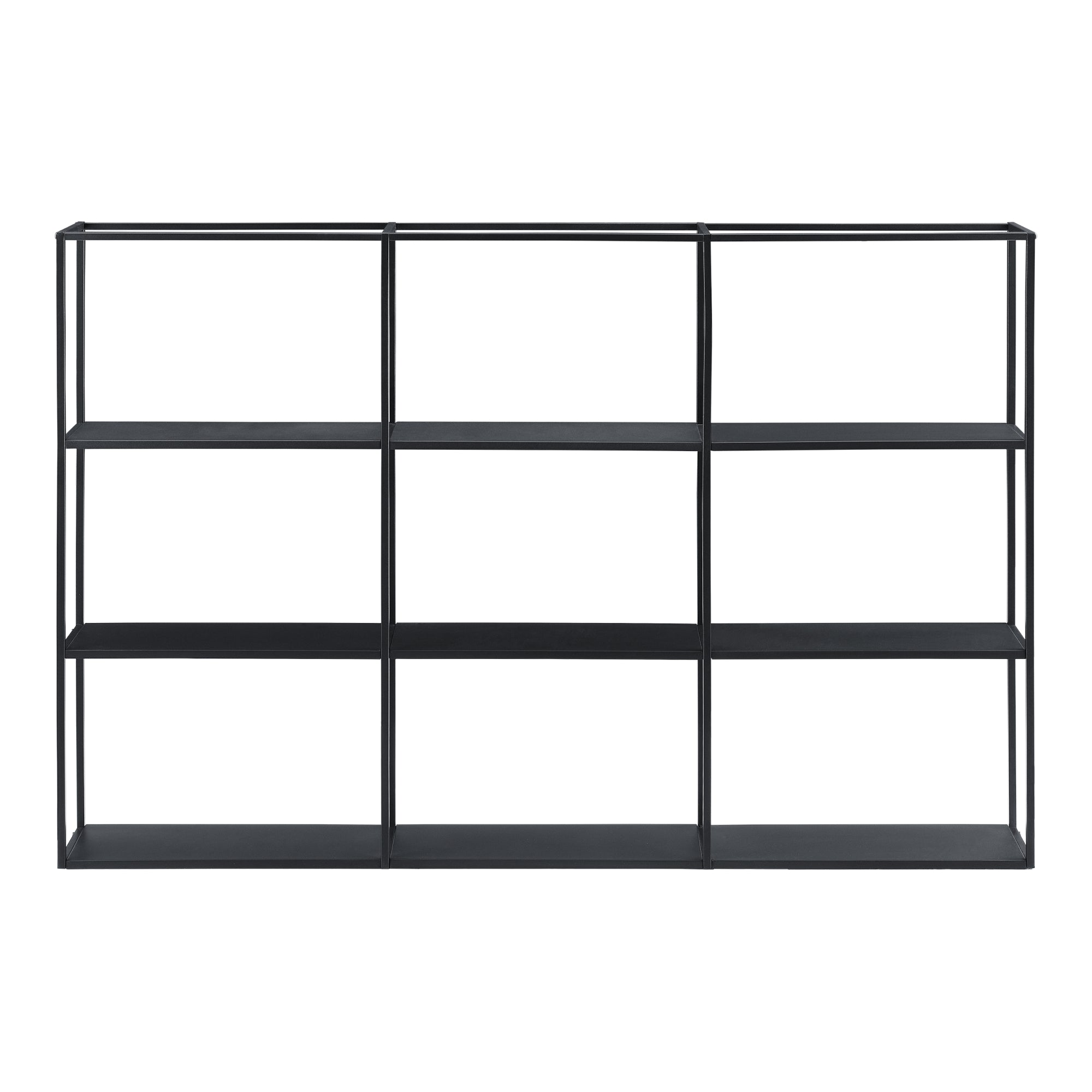 Scaffale da Parete Jelsa in Ferro Libreria Sospesa con 9 Scomparti 160x18x110 cm Nero [en.casa]