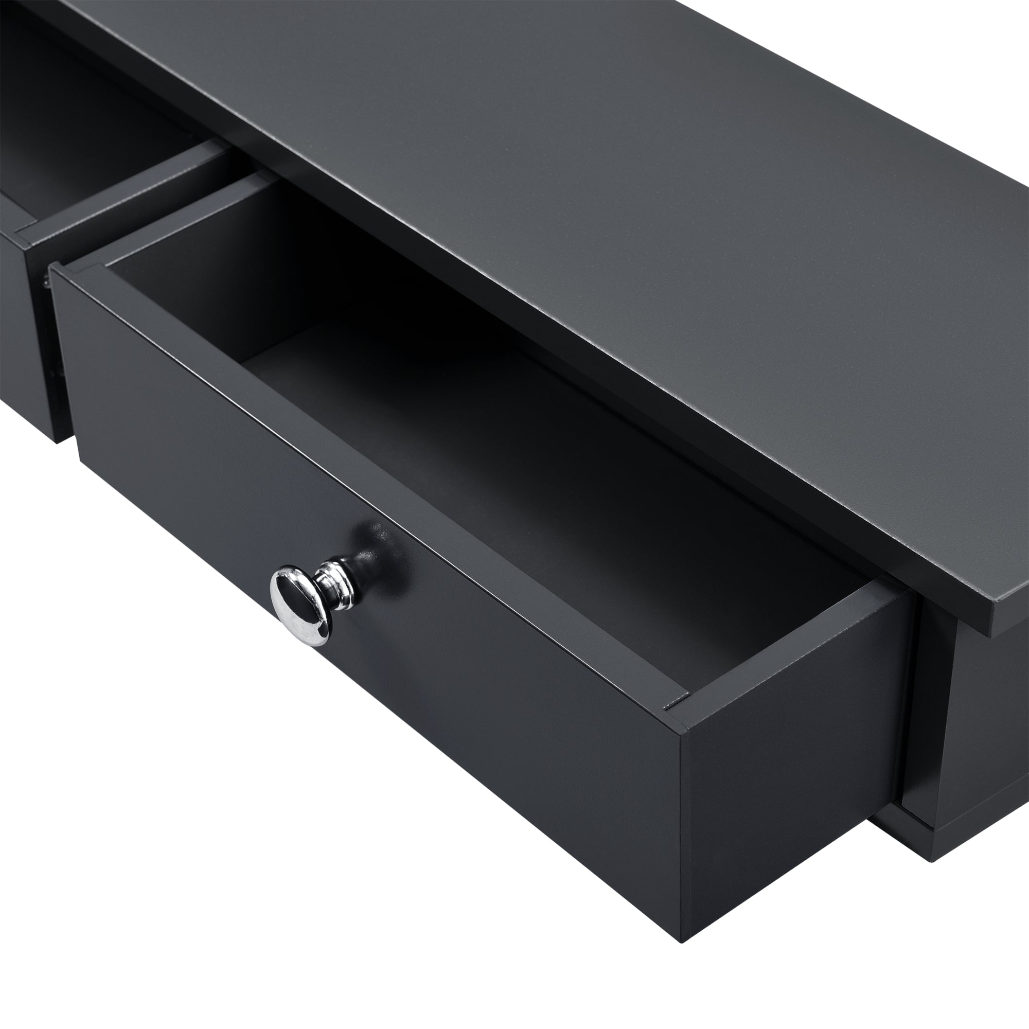 Mensola da Parete Geeste Comodino Sospeso con 2 Cassetti 60 x 15 x 10 cm - Nero [en.casa]