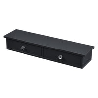 Mensola da Parete Geeste Comodino Sospeso con 2 Cassetti 60 x 15 x 10 cm - Nero [en.casa]