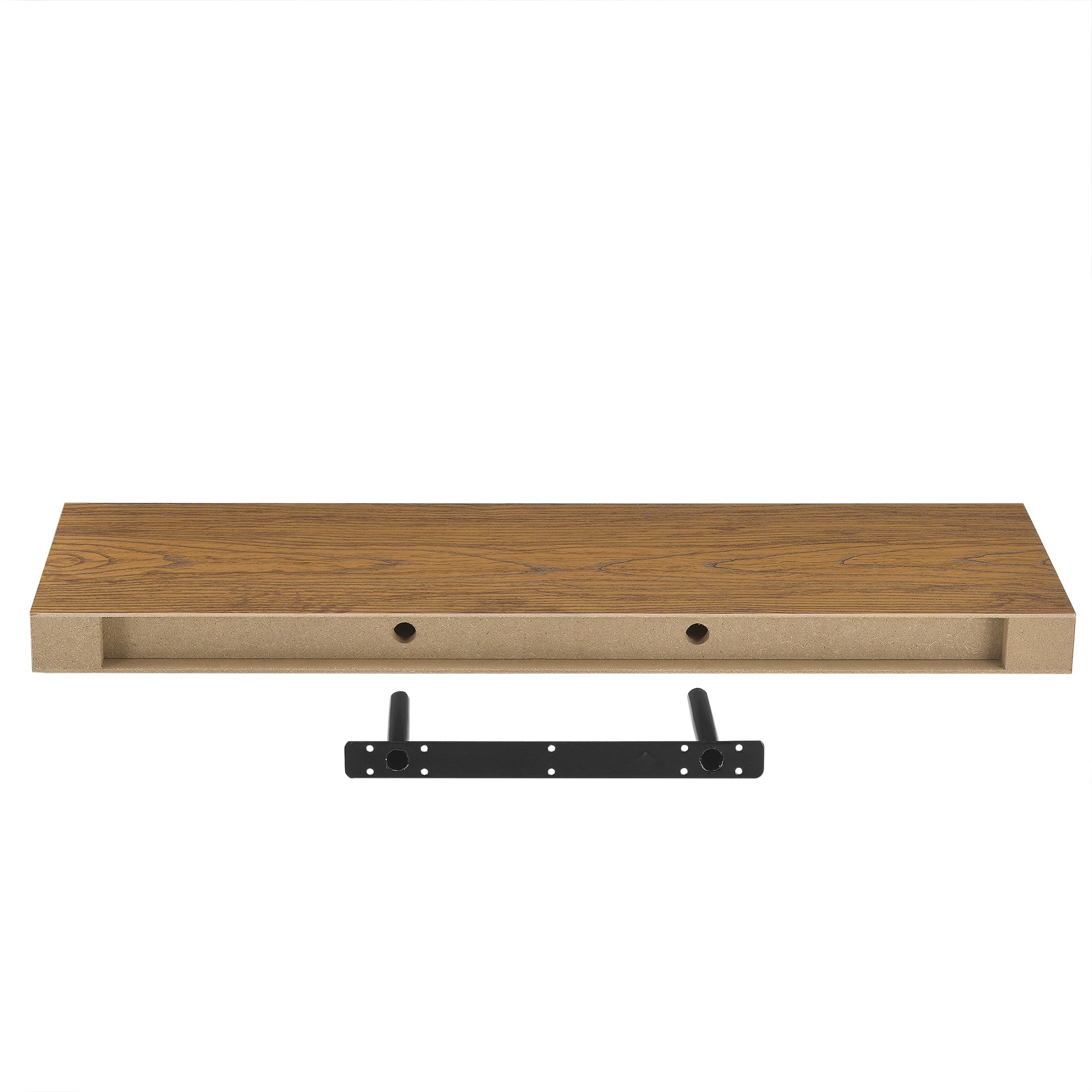 Mensola da Parete con Fessura Porta Chiavi Consolle da Muro 80 x 24 cm Effetto Noce [en.casa]