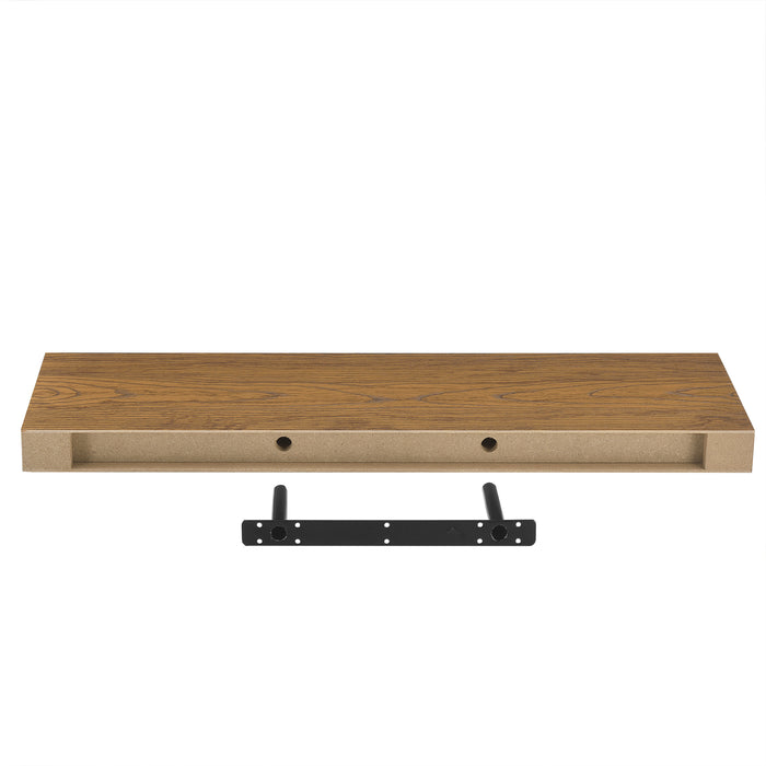 Mensola da Parete con Fessura Porta Chiavi Consolle da Muro 80 x 24 cm Effetto Noce [en.casa]