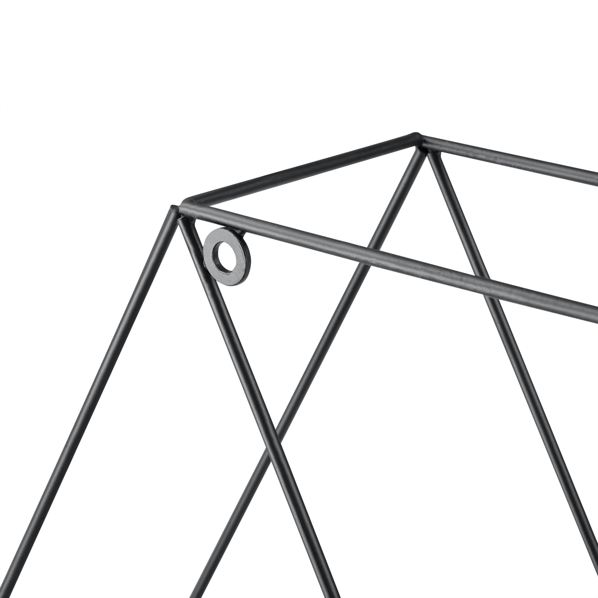 Mensola da Parete Esagonale in Metallo con 4 Ripiani Portaoggetti in Legno [en.casa]