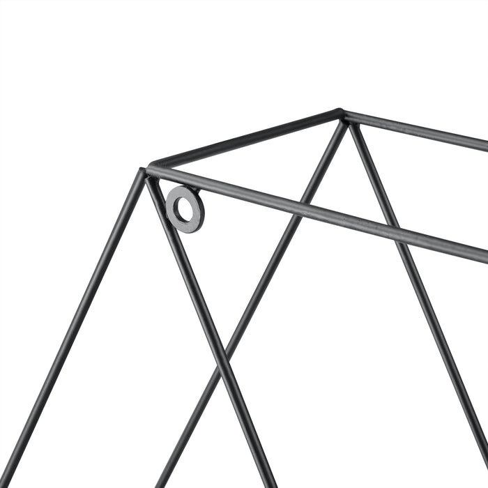 Mensola da Parete Esagonale in Metallo con 4 Ripiani Portaoggetti in Legno [en.casa]