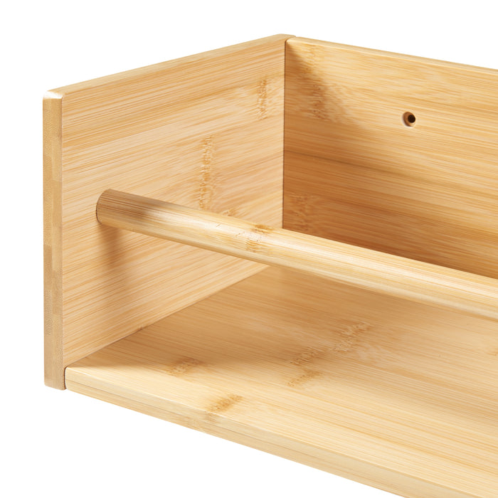 Mensola da Muro Flå Capovolta Appendiabiti da Parete - Bambù Naturale [en.casa]