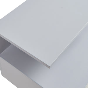 Comodino da Parete Amberg con Cassetto e Ripiani 40x35x31 cm - Grigio Chiaro [en.casa]