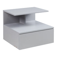 Comodino da Parete Amberg con Cassetto e Ripiani 40x35x31 cm - Grigio Chiaro [en.casa]