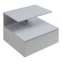 Comodino da Parete Amberg con Cassetto e Ripiani 40x35x31 cm - Grigio Chiaro [en.casa]